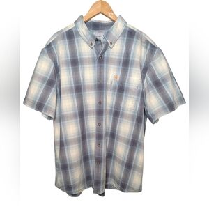 Carhartt Men’s Plaid Cotton Button Down Shirt Short Sleeve 2XL